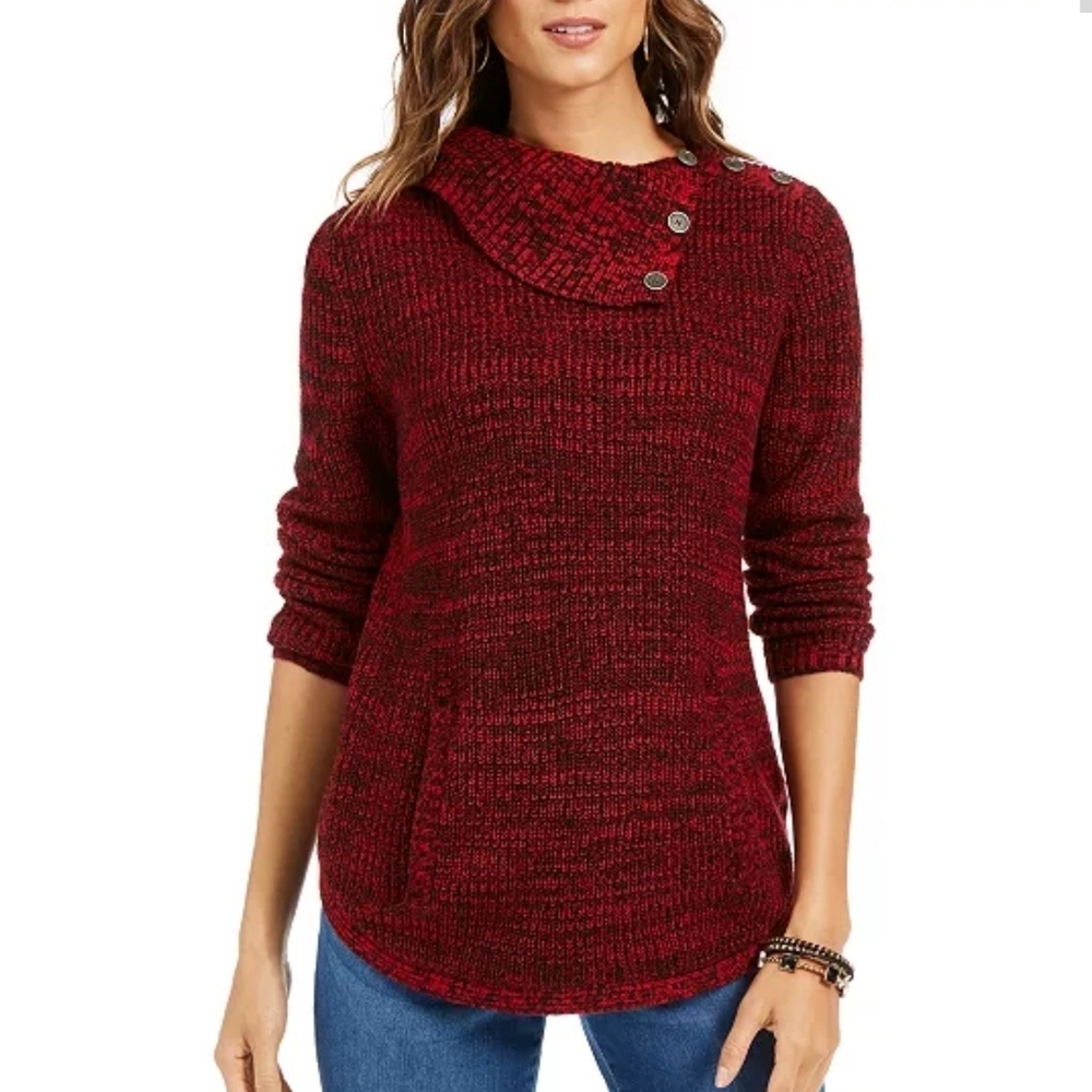 NWOT STYLE&CO Button Neck Sweater 2x